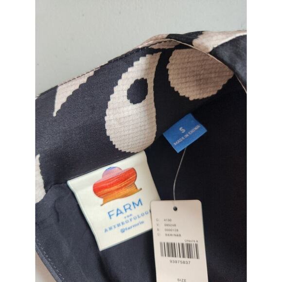 NWT Farm Rio x Anthropologie Geo Toucan Mini Dress Sz S White/Black #G5402 - Picture 9 of 12